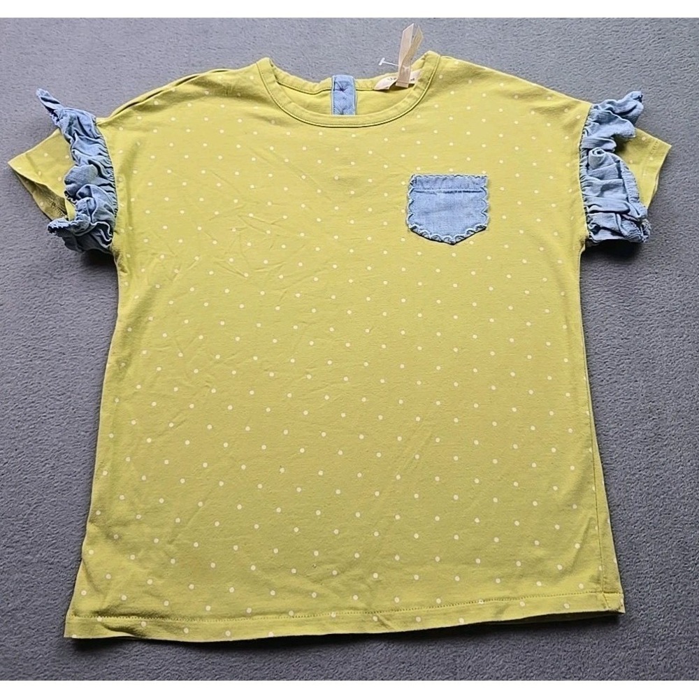 Matilda Jane Fluttery Fun Dot-Print Tee Pocket Shirt Enchanted Garden Sz 8